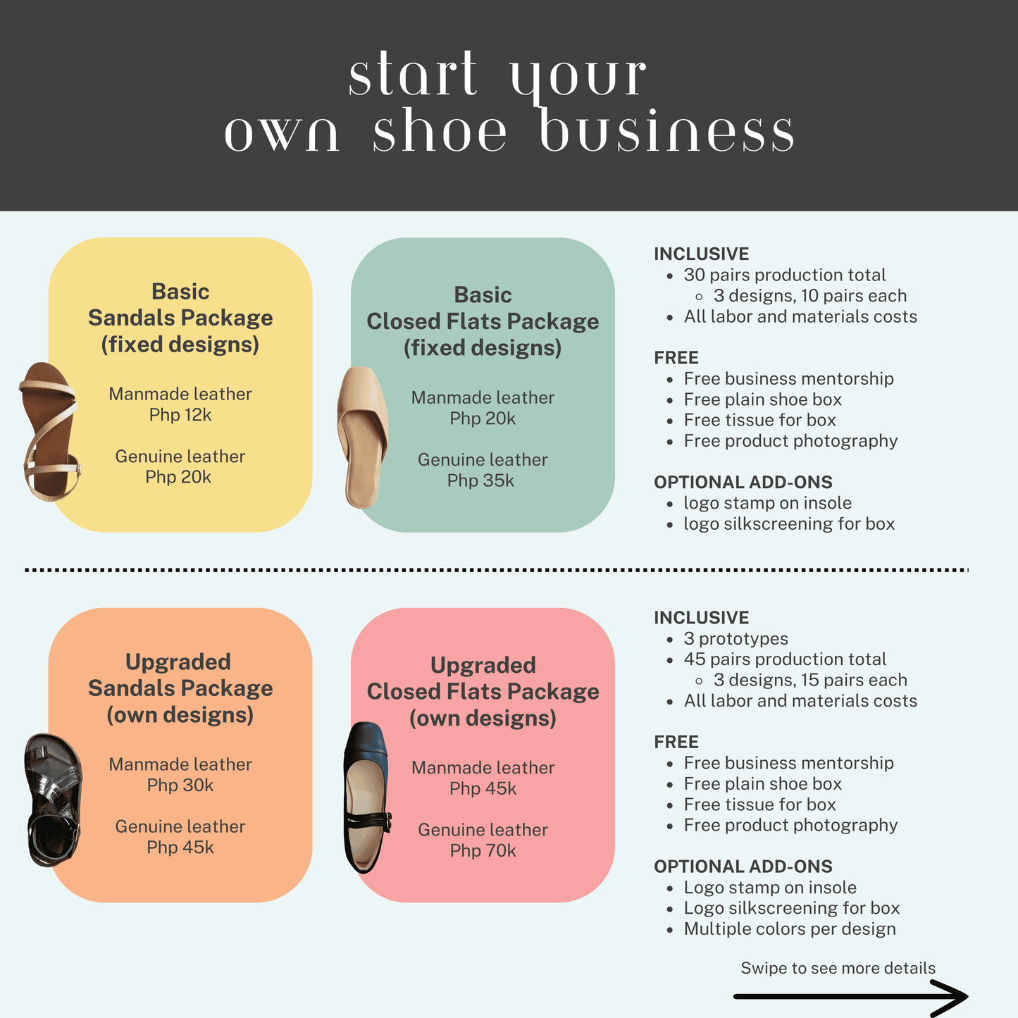 Start Your Own Shoe Business Packages