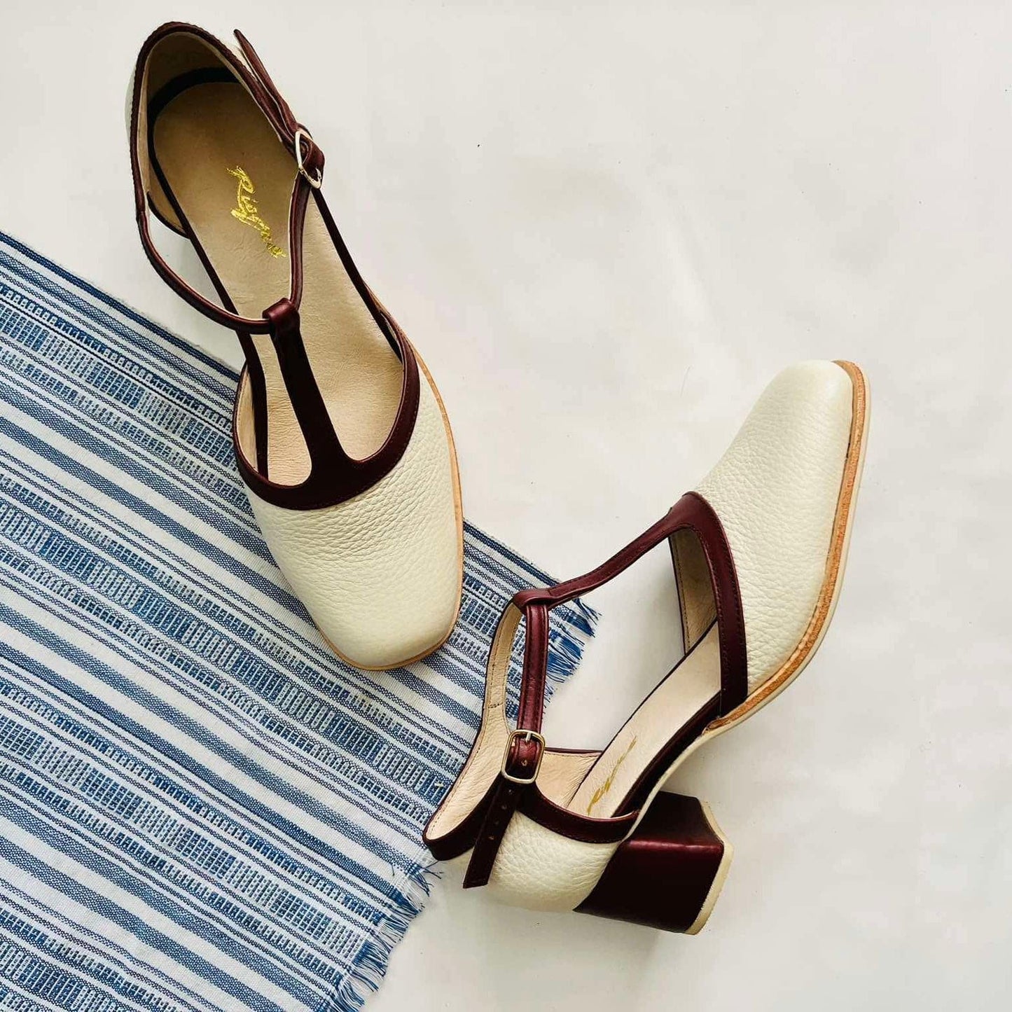 Square Toe T-Bar Block Heels