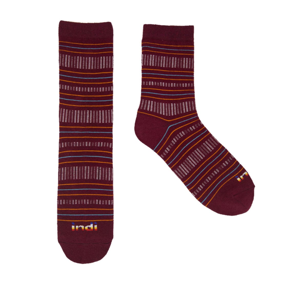 Kantarines (Maroon)- INDI Heritage Socks (Adult)
