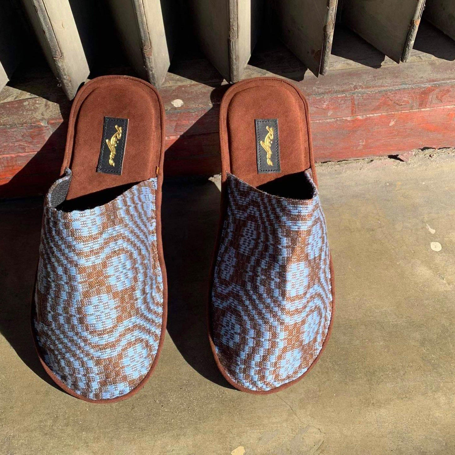 Home Slippers (Brown&Blue) - Risque Manufacturing